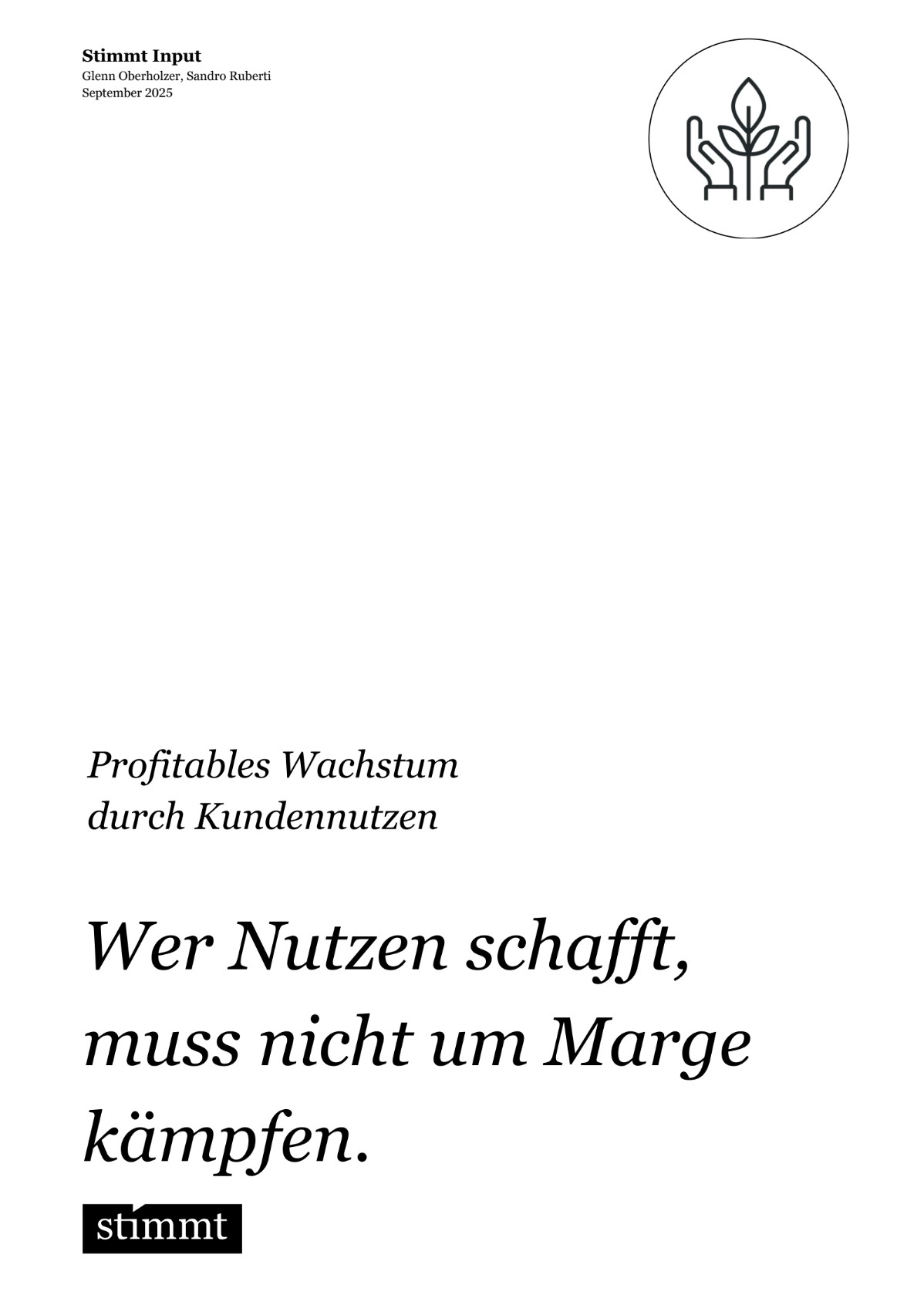 Screenshot Whitepaper zum Thema Kundennutzen, Stimmt AG - 2025